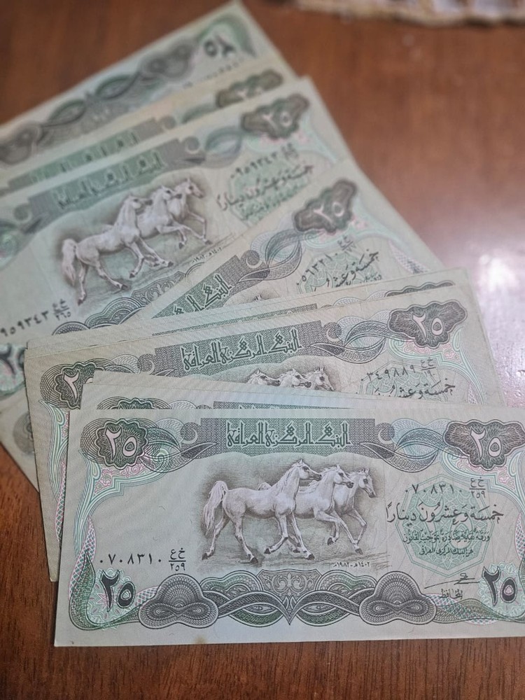 Iraqi Dinar 25 EF  Note 1982 Collectable  (6 Piece )