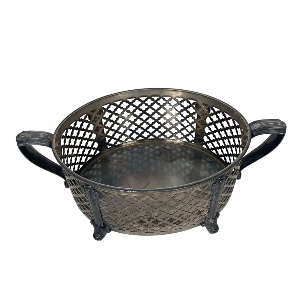 Charles Truman Burrows & Son Silver Plated Casserole Holder Stand 8x6 Display