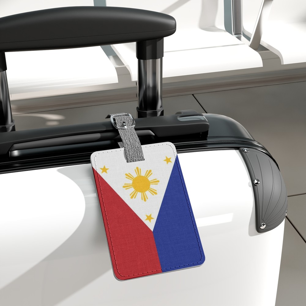 Philippines Flag Saffiano Polyester Luggage Tag, Rectangle