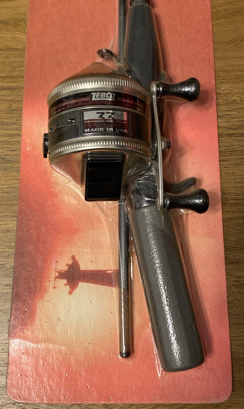 Vintage 1996 Zebco 33 Fishing Rod and Reel Combo Magnum Drag - New 3490E