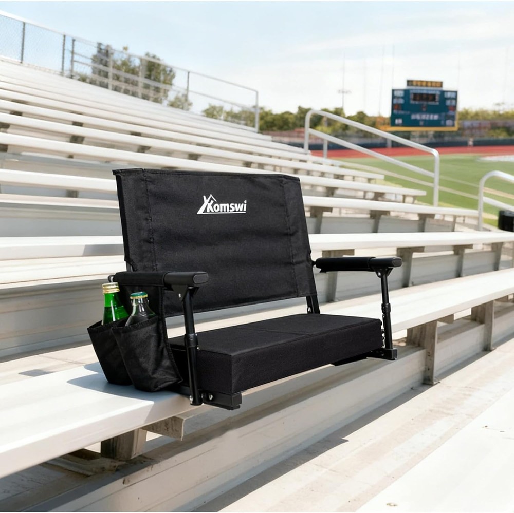 2-Pack 2.8" Thick Stadium Seats W/ Back Support & Armrests Lightweight Bleacher