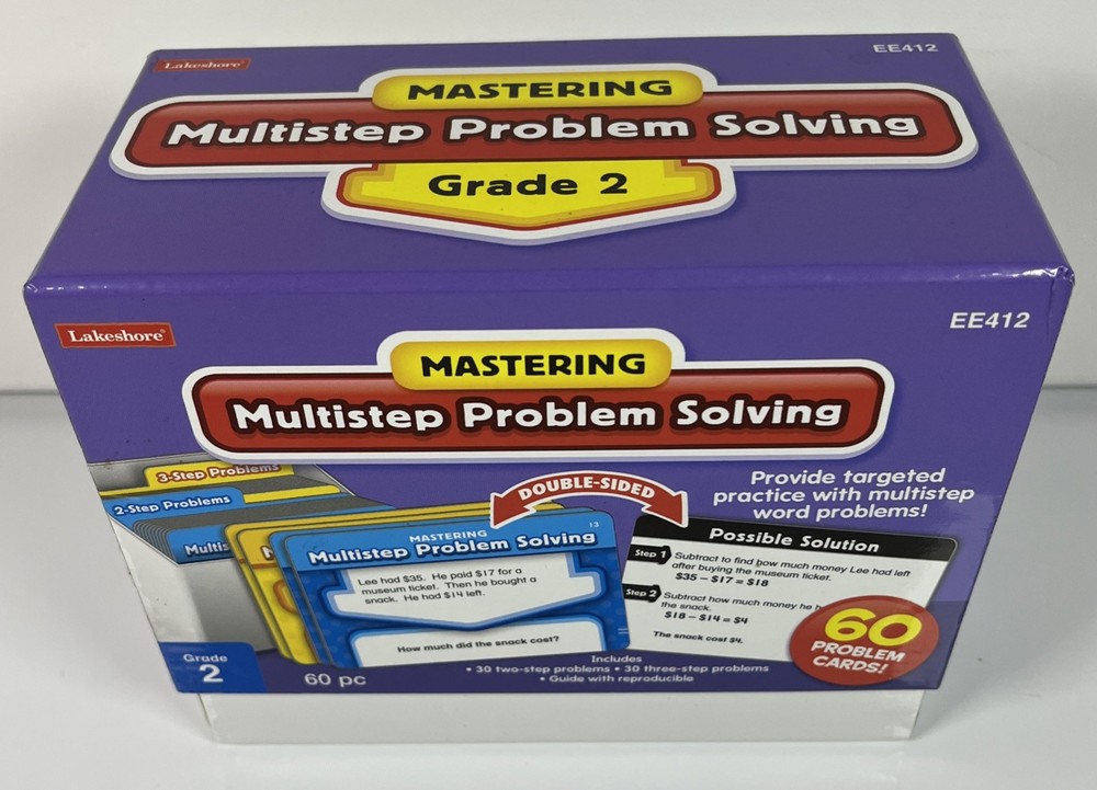Lakeshore Mastering Multistep Math Problem Grade 2 Solving Activity Cards