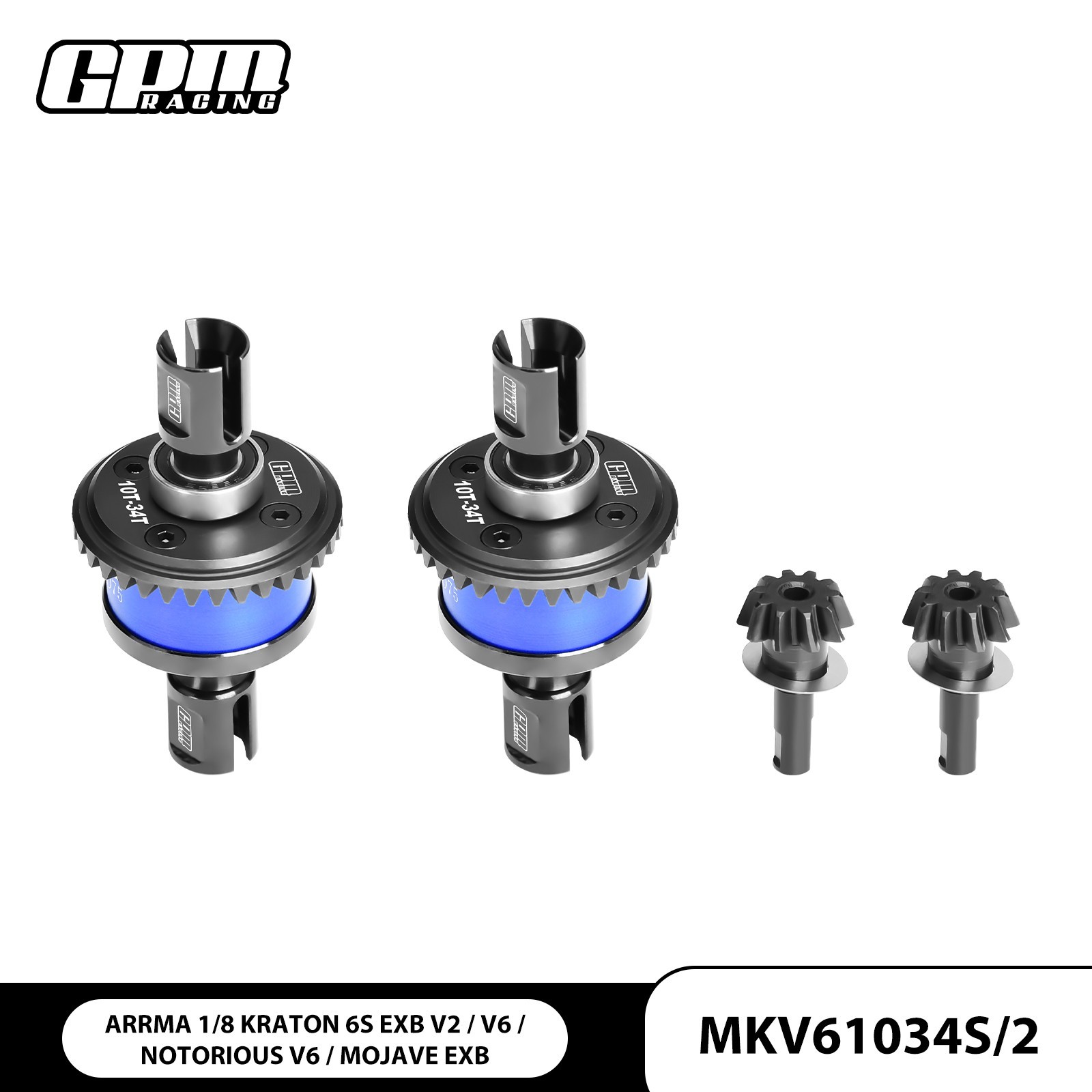 GPM 20CrMnTi Steel 7075 Alu F&R Complete Diffs ARRMA 1/8 Kraton Notorious EXB V6
