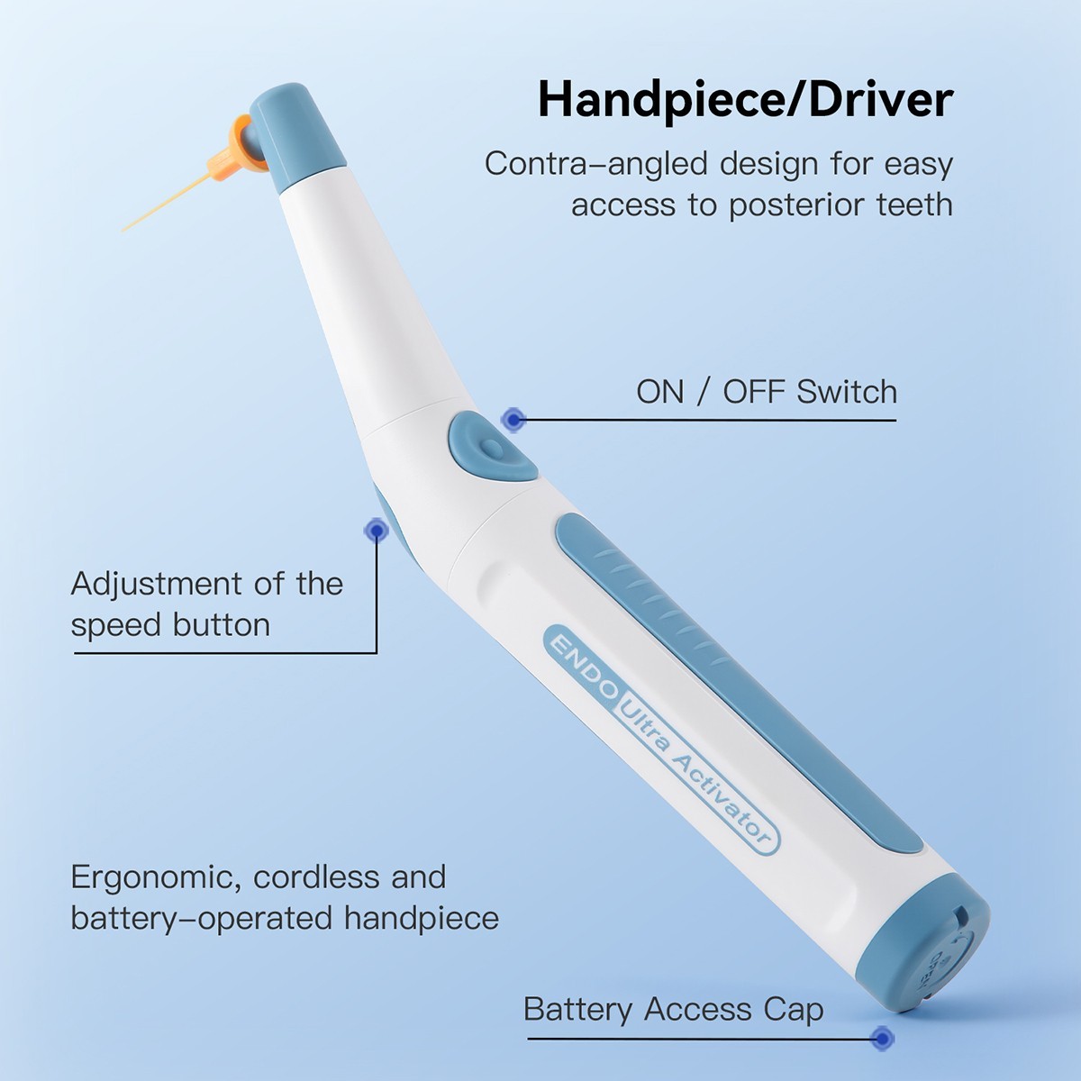AZDENT Dental Endo Ultrasonic Sonic Activator Root Canal Irrigator+60 Tips