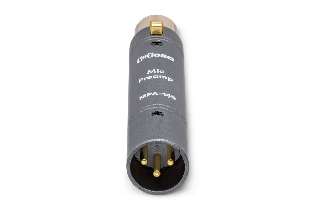 Hosa MPA-149 Active Inline Microphone Preamplifier for Dynamic & Ribbon Mics XLR
