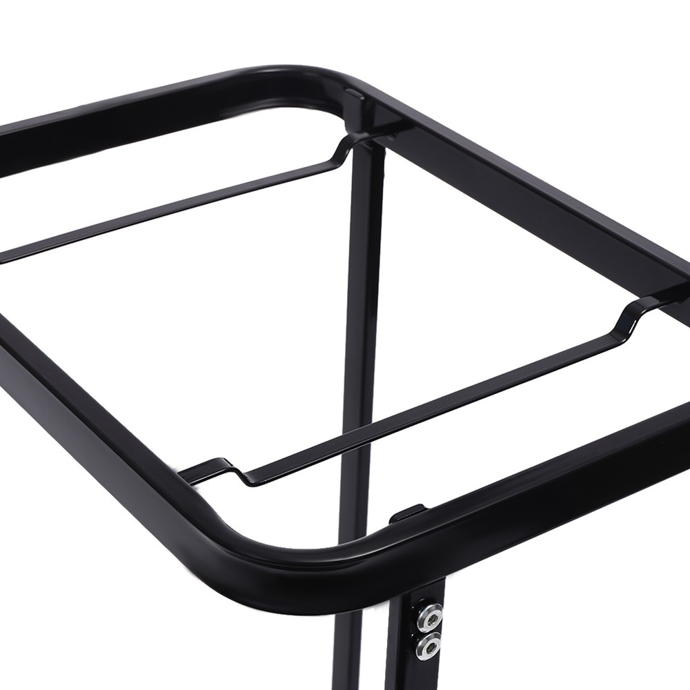 2 Tier Black Laundry Basket With Wheels Metal Rectangular Laundry Basket