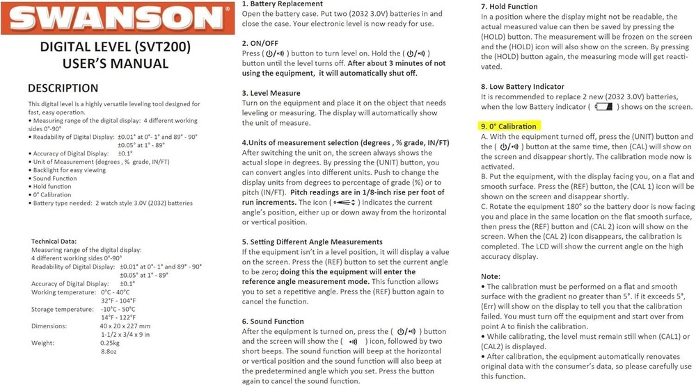 Savage 9-Inch Digital Level - Accurate Automatic Operation & Easy Readability