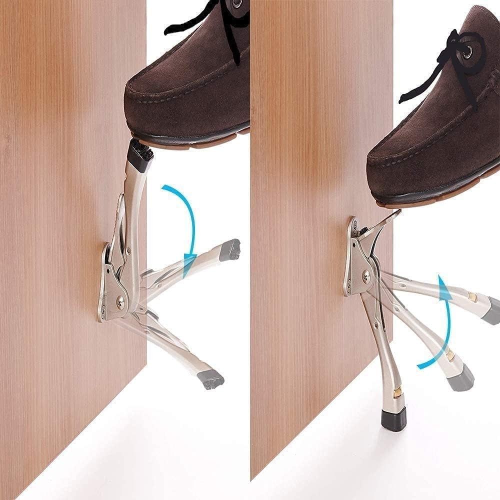 2 Pack Kickdown Door Stop One Touch Adjustable 4 Inch Chrome