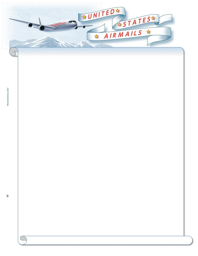 U.S. Airmail Blank Page (10 Pages)