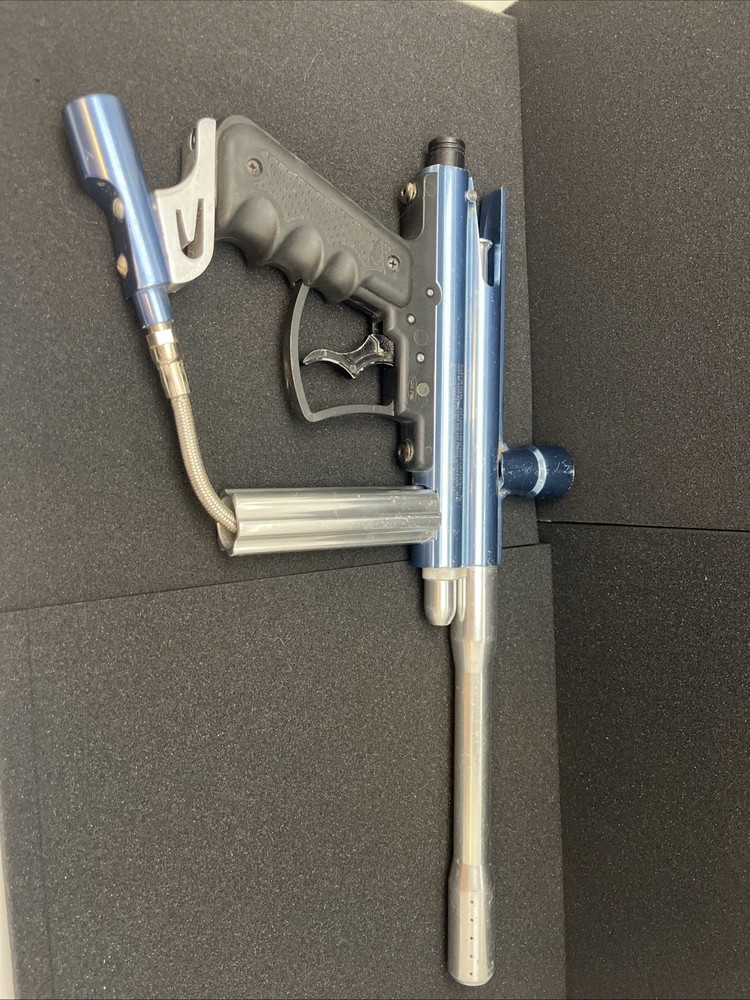 ViewLoader Orion VL Paintball Gun Blue & Chrome 16"L Two Finger Trigger Untested
