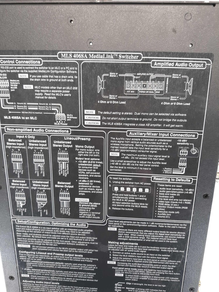 Extron Electronics MSL 406SA MediaLink™ 6-Inputs Switcher