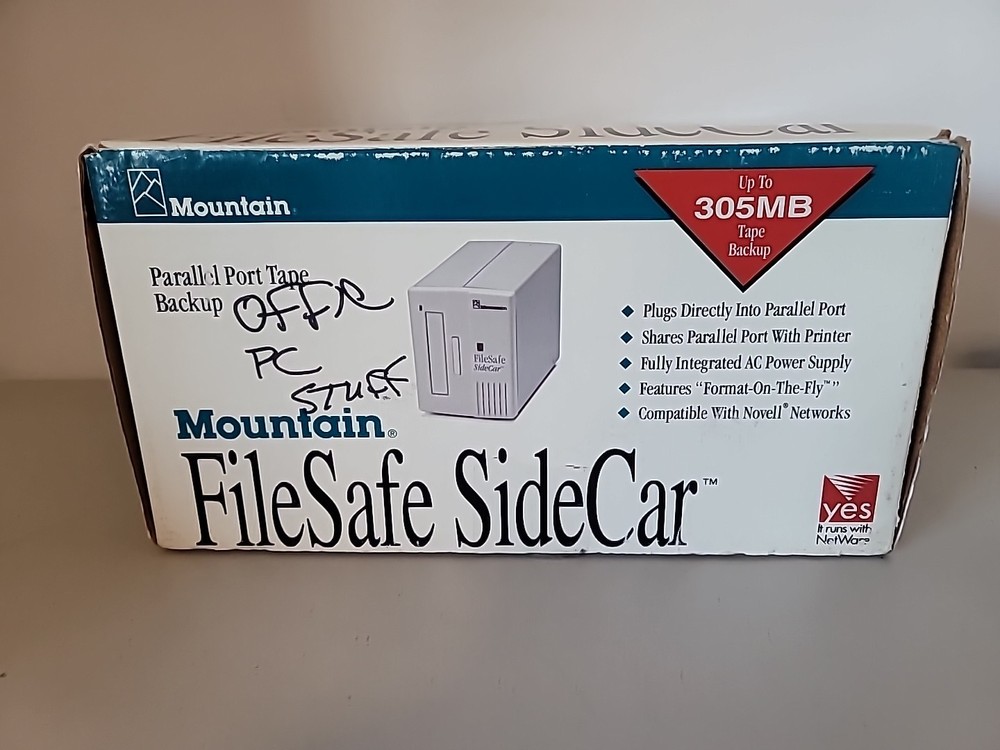 Mountain: FileSafe Sidecar - Parallel Port Tape Backup - Powers on