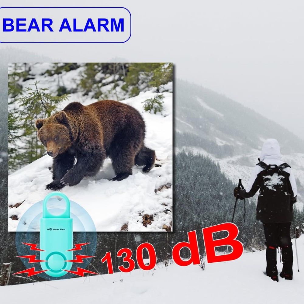 2 Pack Personal Safety Alarm 130db User-Replaceable Battery SOS Aqua