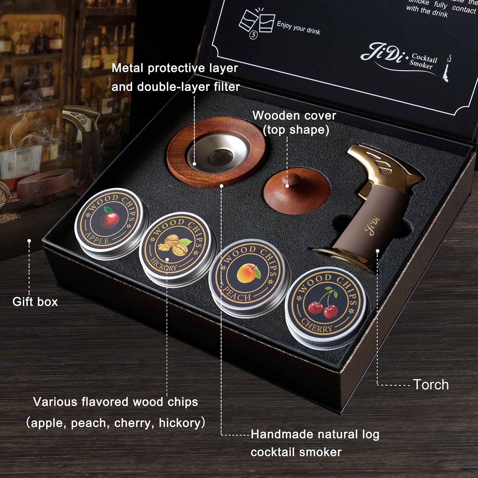 Whiskey Smoker Kit with Torch & Wood Chips, With Torch, Original Color
