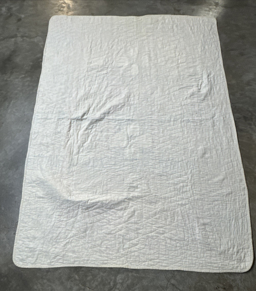 Handmade 9-Square Patchwork Quilt 72" x 52" Vintage