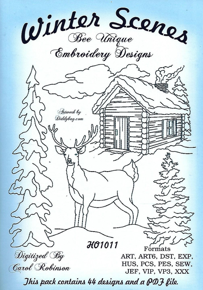 Bee Unique Embroidery Designs - Winter Scenes (CD-ROM) New