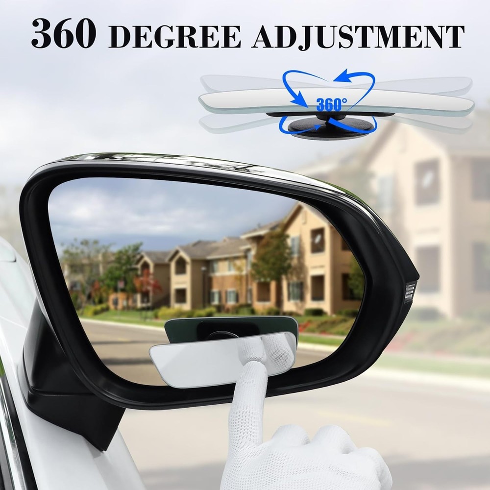 Blind Spot Mirror, Rectangular Shaped HD Glass Frameless Convex Rear View Mir...