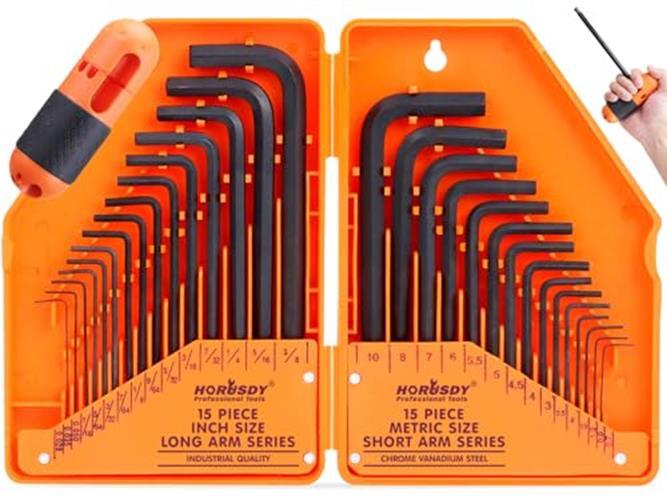 HORUSDY 32-Piece Hex Key Set with Another Torque Handle,  Assorted Styles