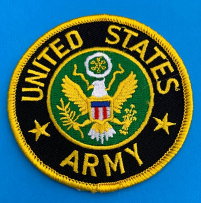 US ARMY EMBROIDERED PATCH IRON-ON SEW-ON 3" ROUND APPLIQUE - HIGH QUALITY