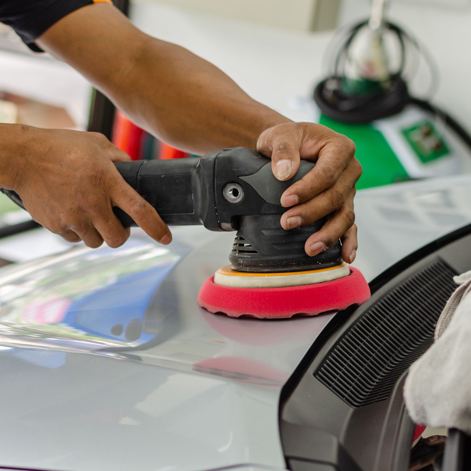 2pcs Buffing Sponge Pads 6" Polishing Wheel Waffle Finishing Grip Pad Black