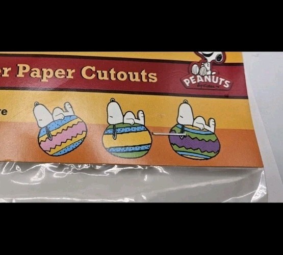 36 NEW Snoopy EASTER EGG cardstock CUTOUT Classroom Teacher Decor EUREKA 3diff