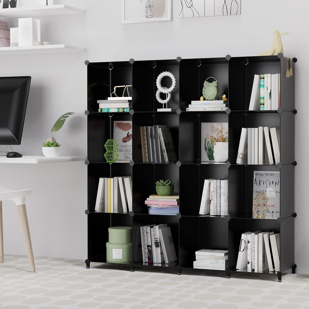 Stylish Black Cube Storage Organizer - Bedroom, Dorm, Office