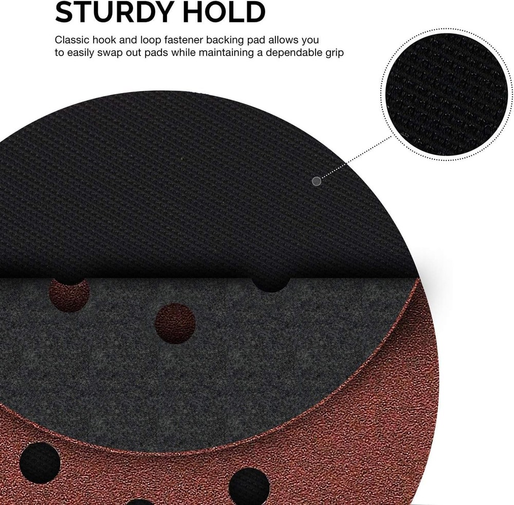 6 Inch Flexible Edge PU Backing Pad Hook and Loop Sanding Pad