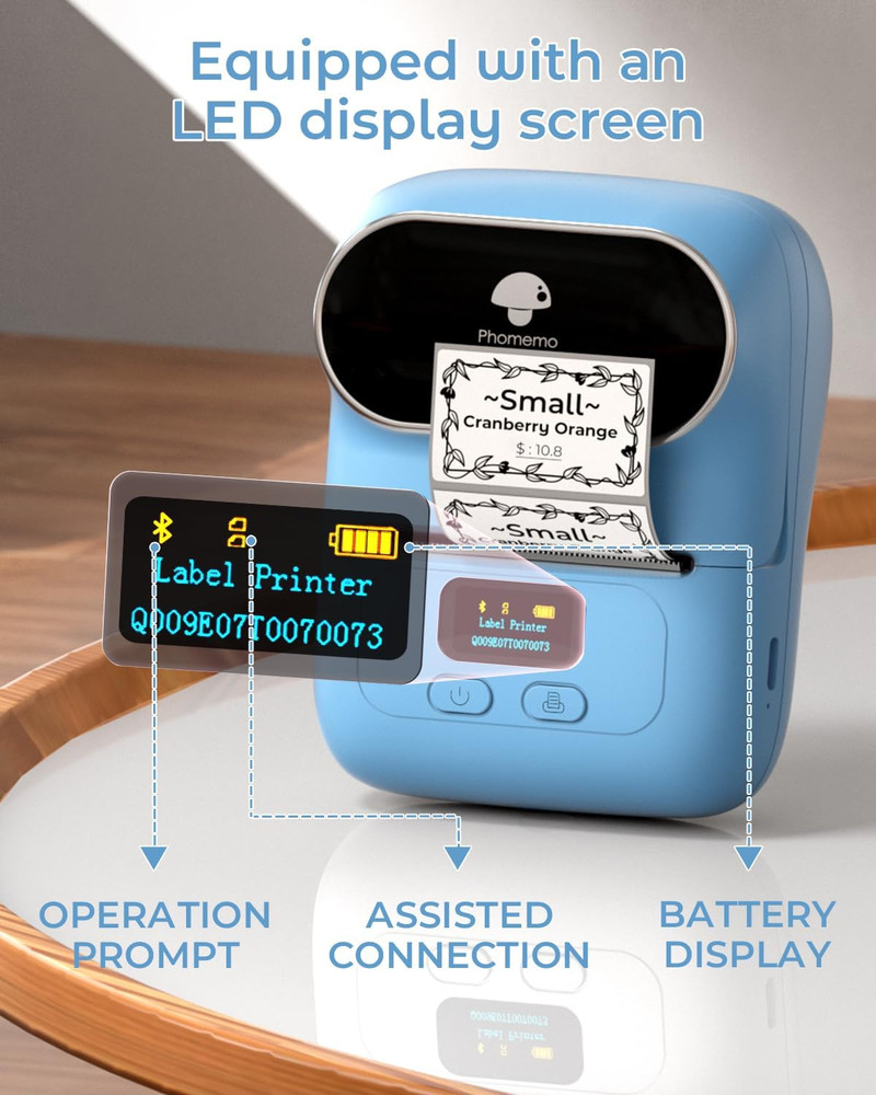 Phomemo M110 Label Makers - Barcode Thermal Bluetooth Label Printer