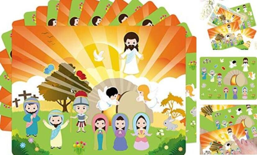 Make an Easter He Lives Sticker Scenes Religious Easter Craft Kit DIY