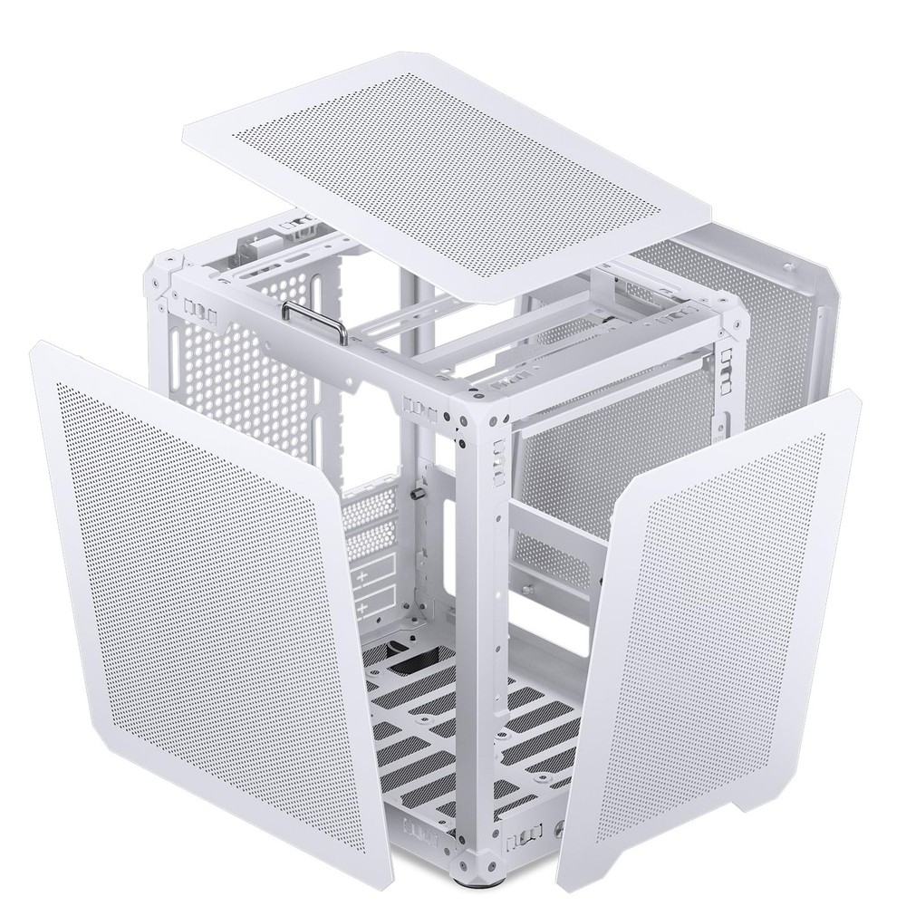 C6-ITX White Mini ITX Handled Mesh PC Case, Simple Compact Desktop ITX Chassi...