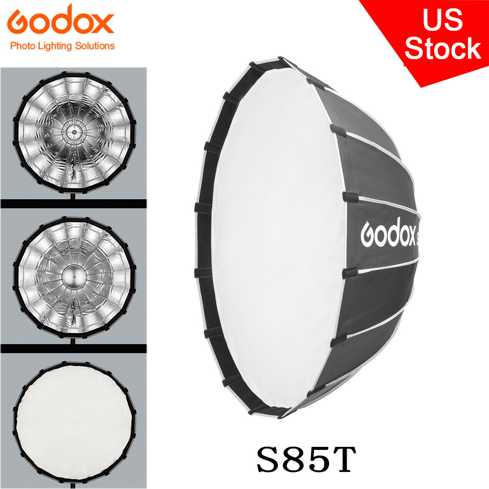US Godox S85T 85cm Quick Release Umbrella Softbox Diffuser Fr Bowens Flash Light