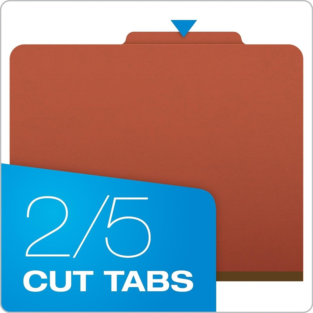 Pendaflex Moisture-Resistant Classification Folders, Letter Size, Red, 10 Count