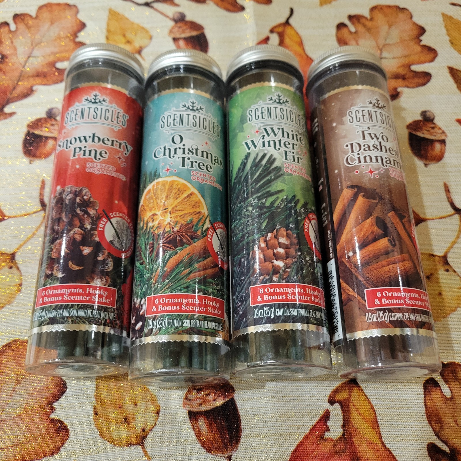 Scentsicles Scented Ornaments Spiced Pine Cones Scent 6 Count 4 Bottles 24 Total