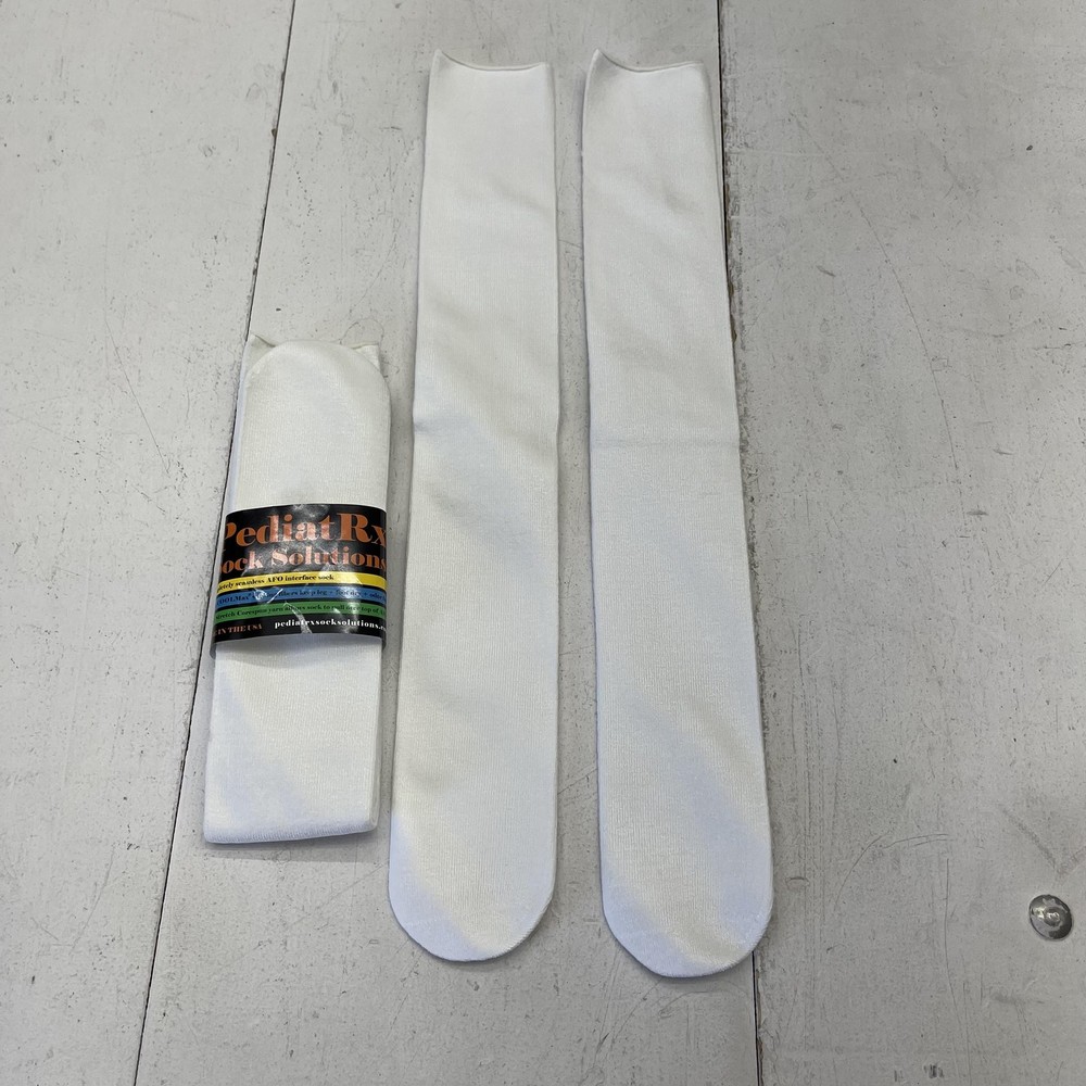 PediatRx Sock Solutions AFO Interface Socks Large White Seamless COOLMax 2 Pair