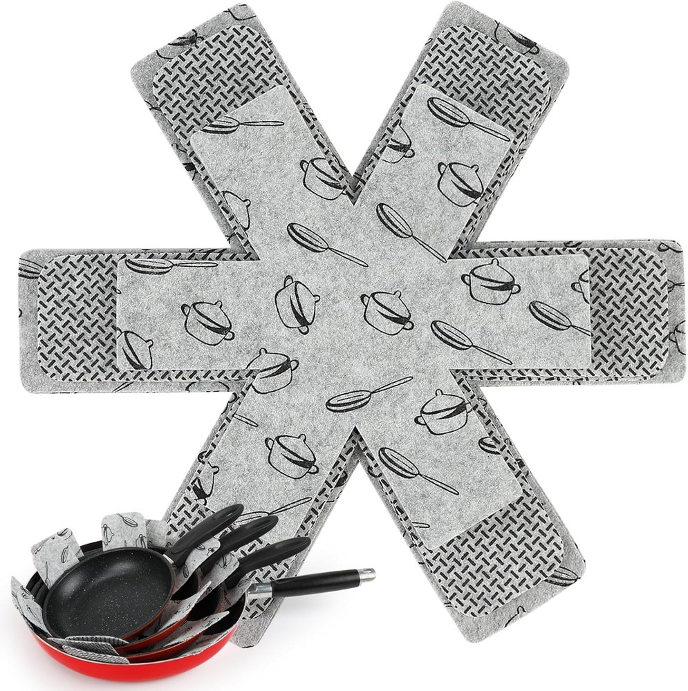 Protective Felt Pan Separators - 3 Sizes Included for Efficient Kitchen Storage