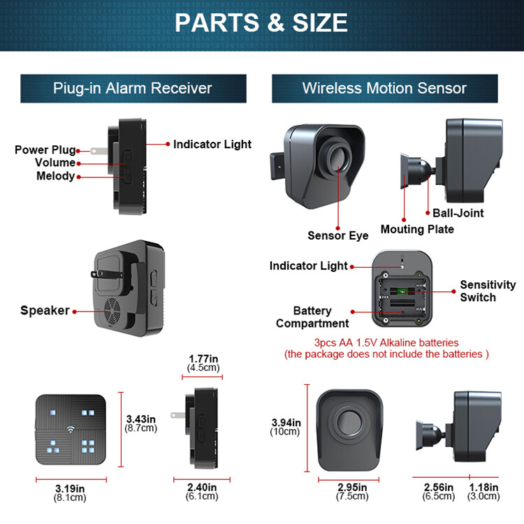 Wireless Driveway Alarm Outdoor Motion Sensor&Detector Security Alert System