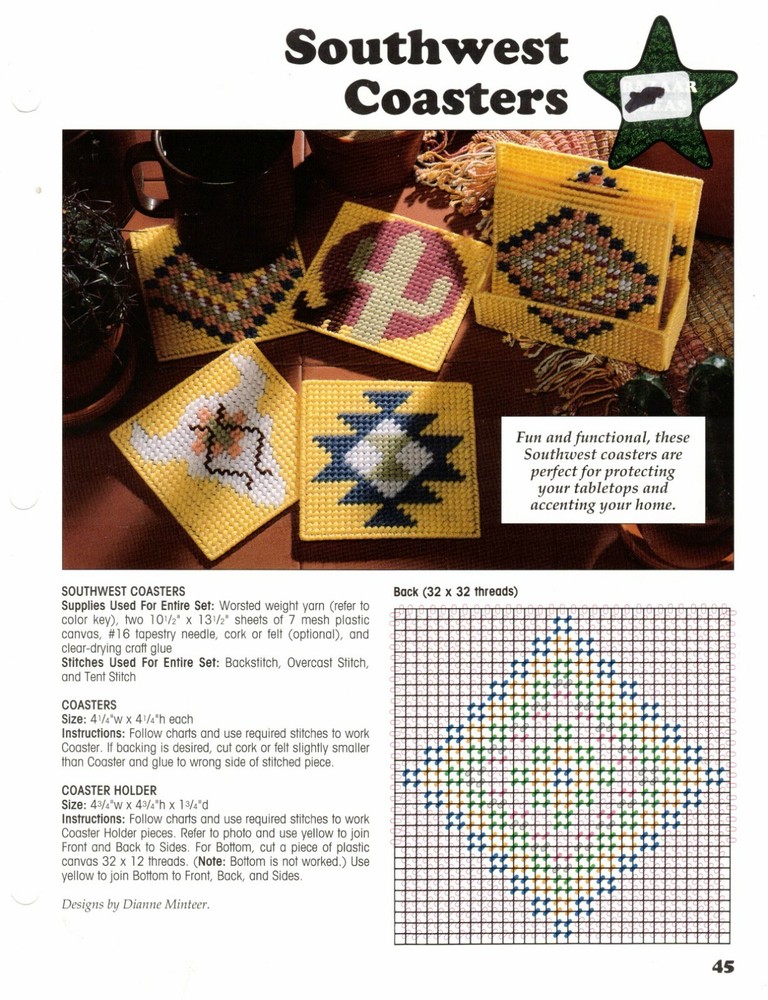 Southwest Coasters Plastic Canvas Patterns By Leisure Arts