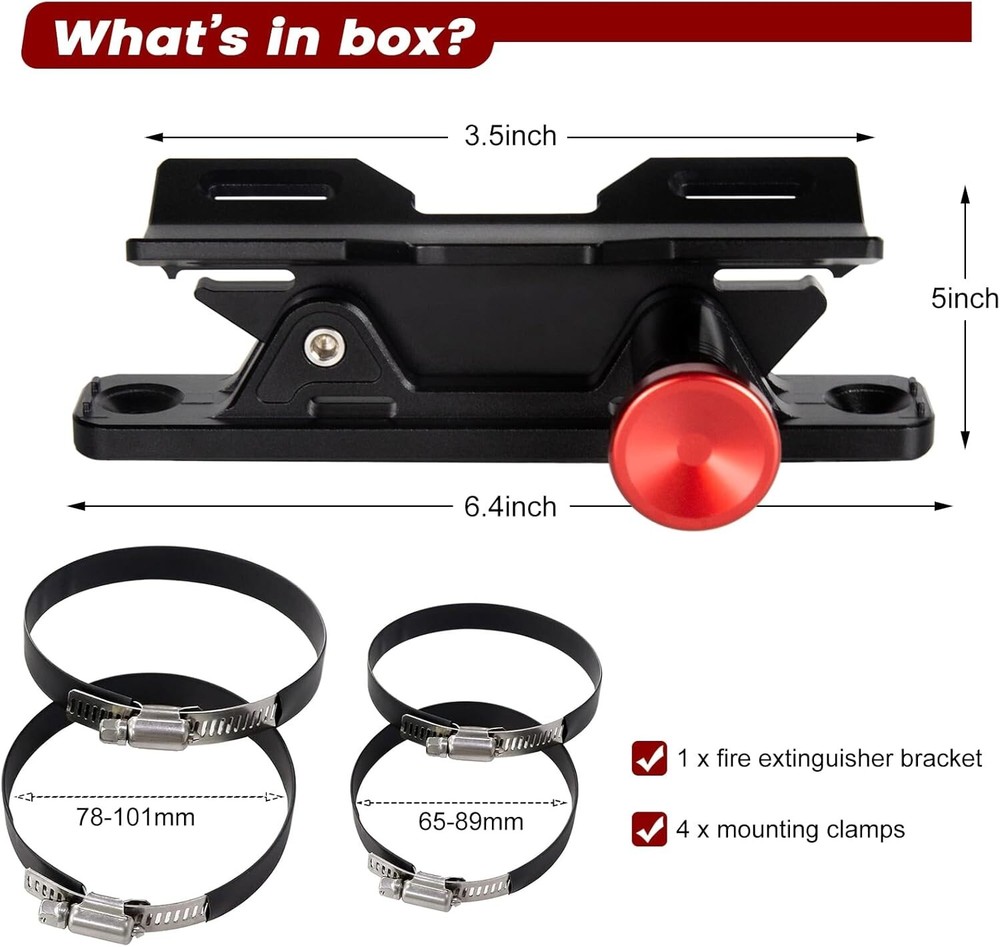 Quick Release Fire Extinguisher Holder - Car Fire Extinguisher Mount Bracket Alu