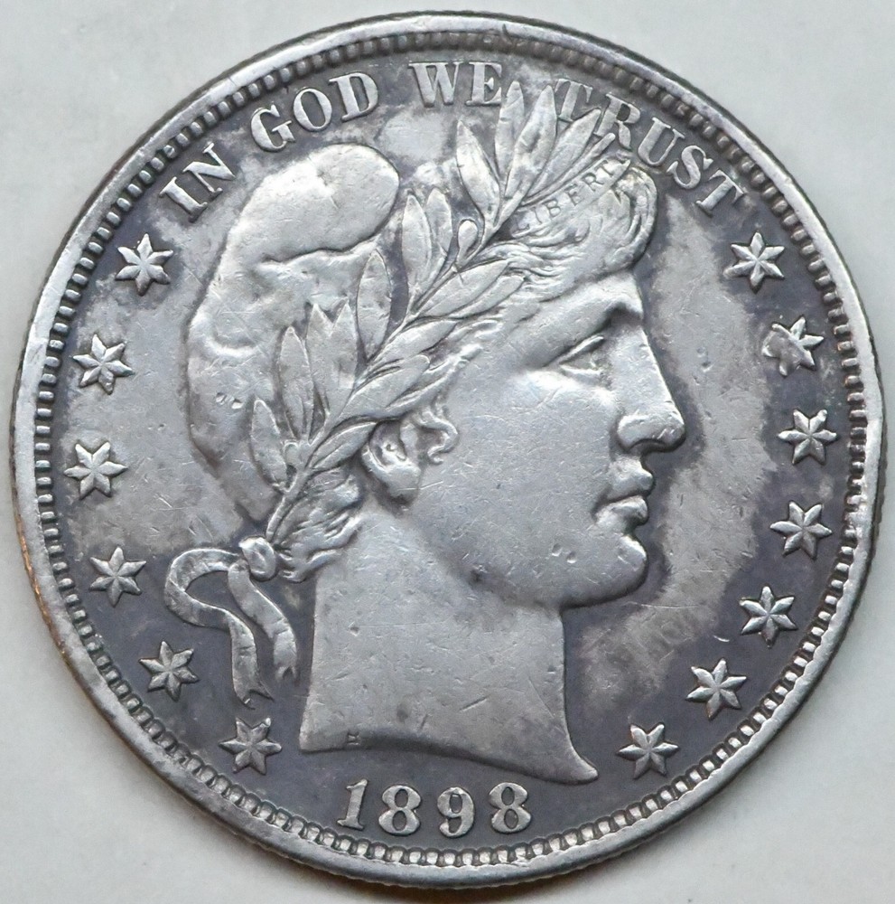1898 barber half dollar in a high circulated grade