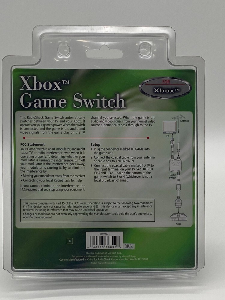 NOS Radio Shack XBOX Game Switch