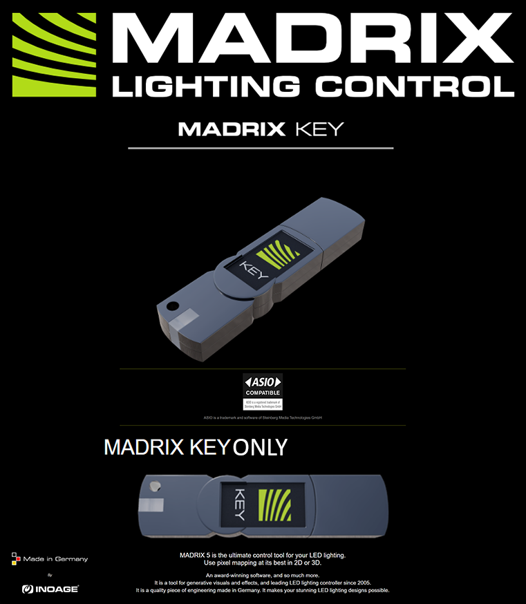 IA-SW-005001 MADRIX V5 KEY Starter Kit Software DMX Control 2D 3D Pixel Mapping