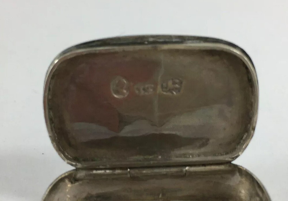 Antique 1809 John Thropp Georgian Solid Silver Patch Box Hinged Lid 8g