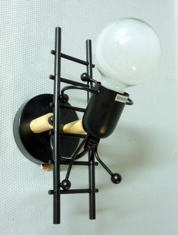 Mid Century Modern Abstract Climbing Man Wall Sconce Light
