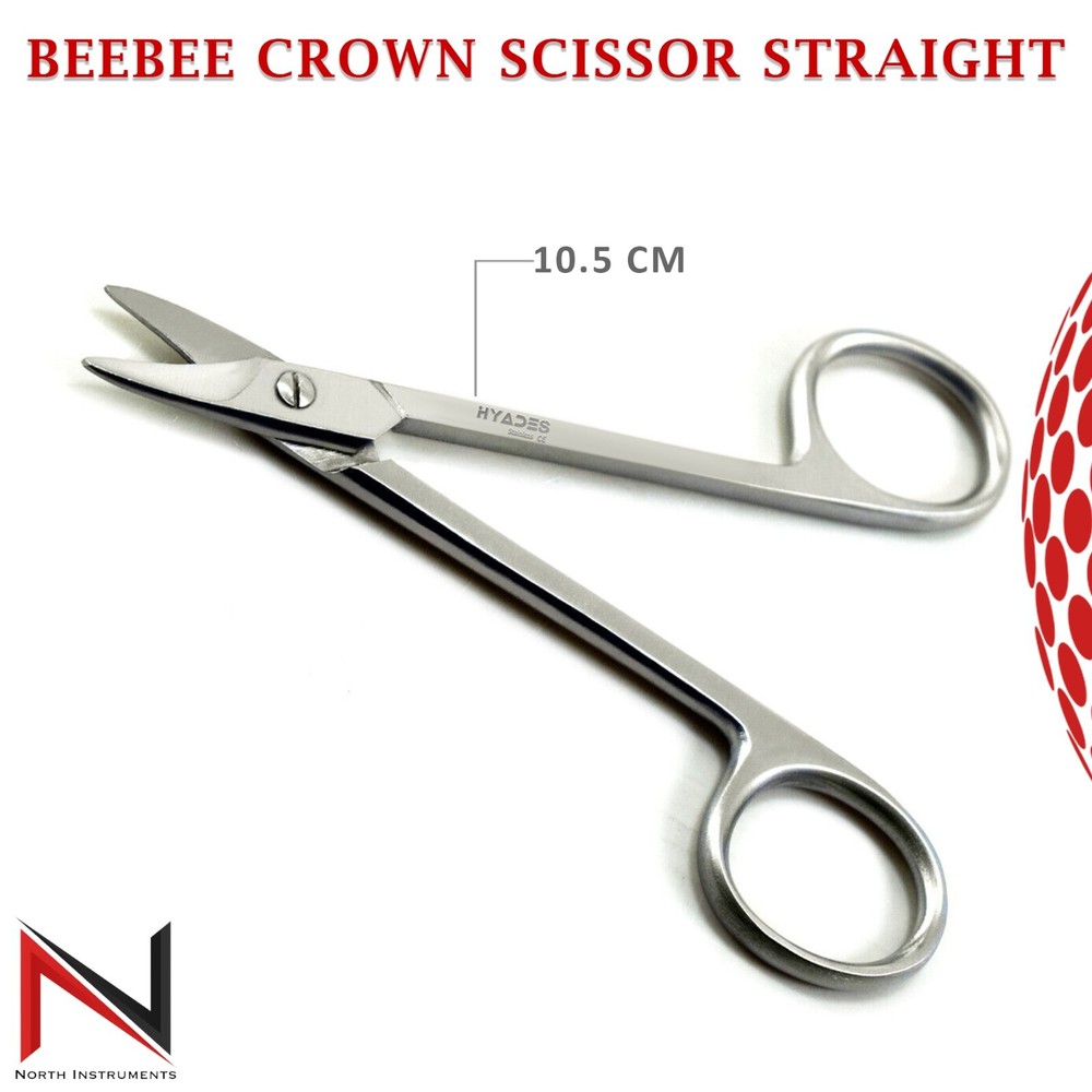 Curved & Straight Crown Beebee Scissors Kit Wire Cutting Tissue Gum Shears