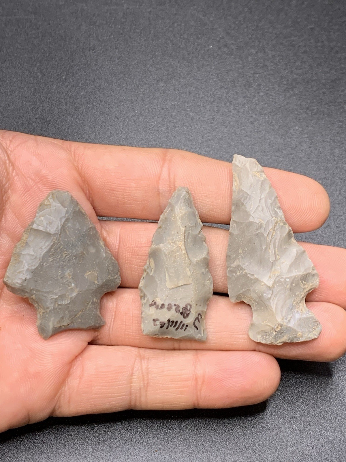 3 Authentic Hornstone Arrowhead From Knox Co Indiana 1 1/4 Inch Found Vincennes
