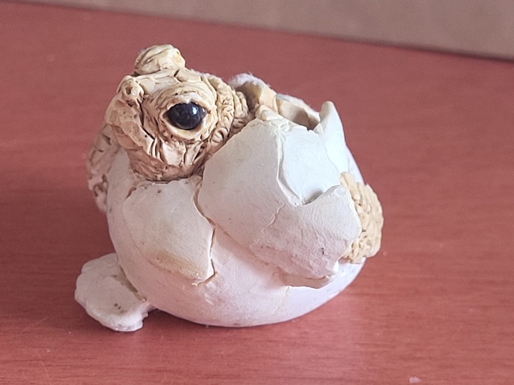 Vintage Miller Stone Critters Hatching Turtle