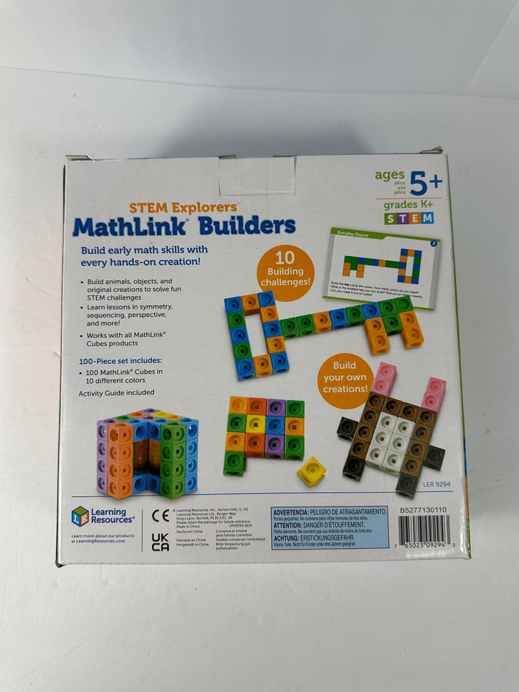 STEM Explorers Mathlink Builders Set - 100 Linking Cubes for Ages 5+