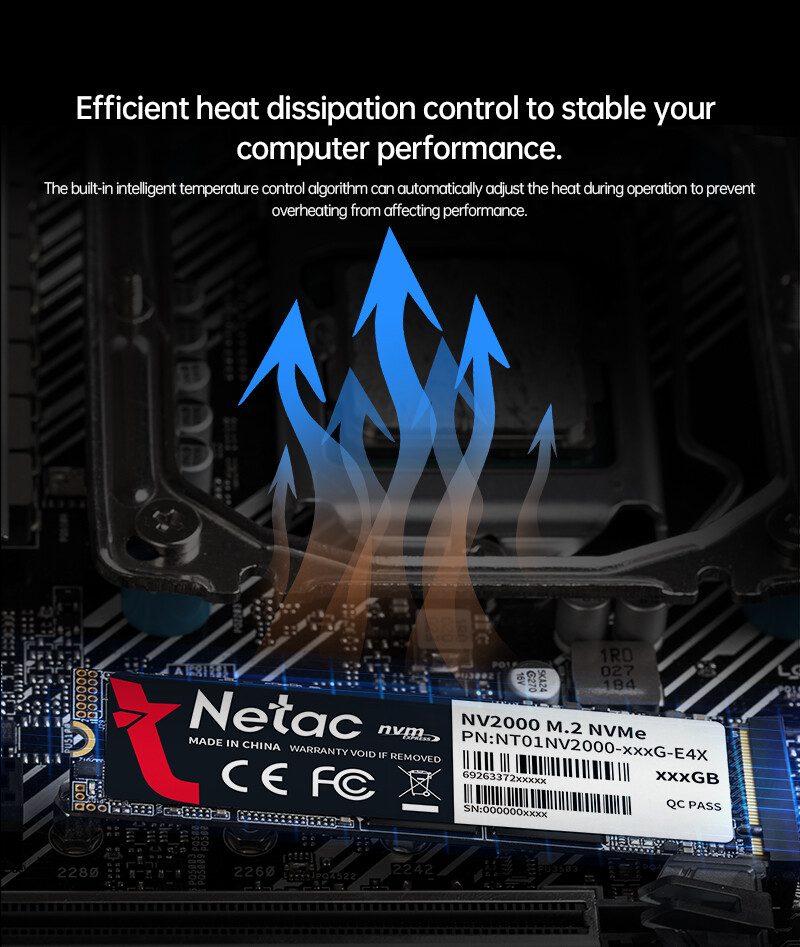 Netac 512GB M.2 2280 Internal SSD NVMe PCIe3.0 Solid State Drive