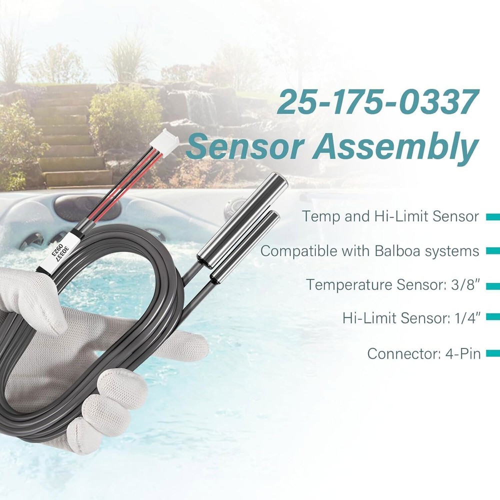 25-175-0337 Sensor Assembly with Temp and Hi-Limit Sensor Replace for Balboa
