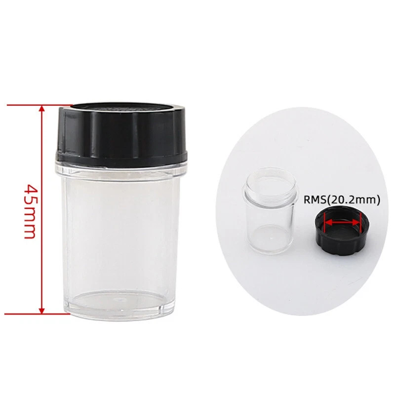 185/195mm Microscope Objective Lens Plastic Box Protective Case RMS Thread 4PCS